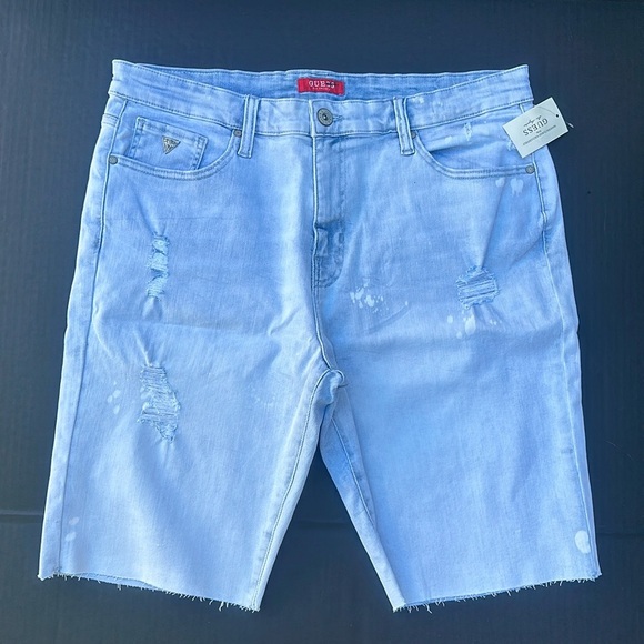 New GUESS Clarke Denim Shorts SZ 36 - Picture 1 of 7
